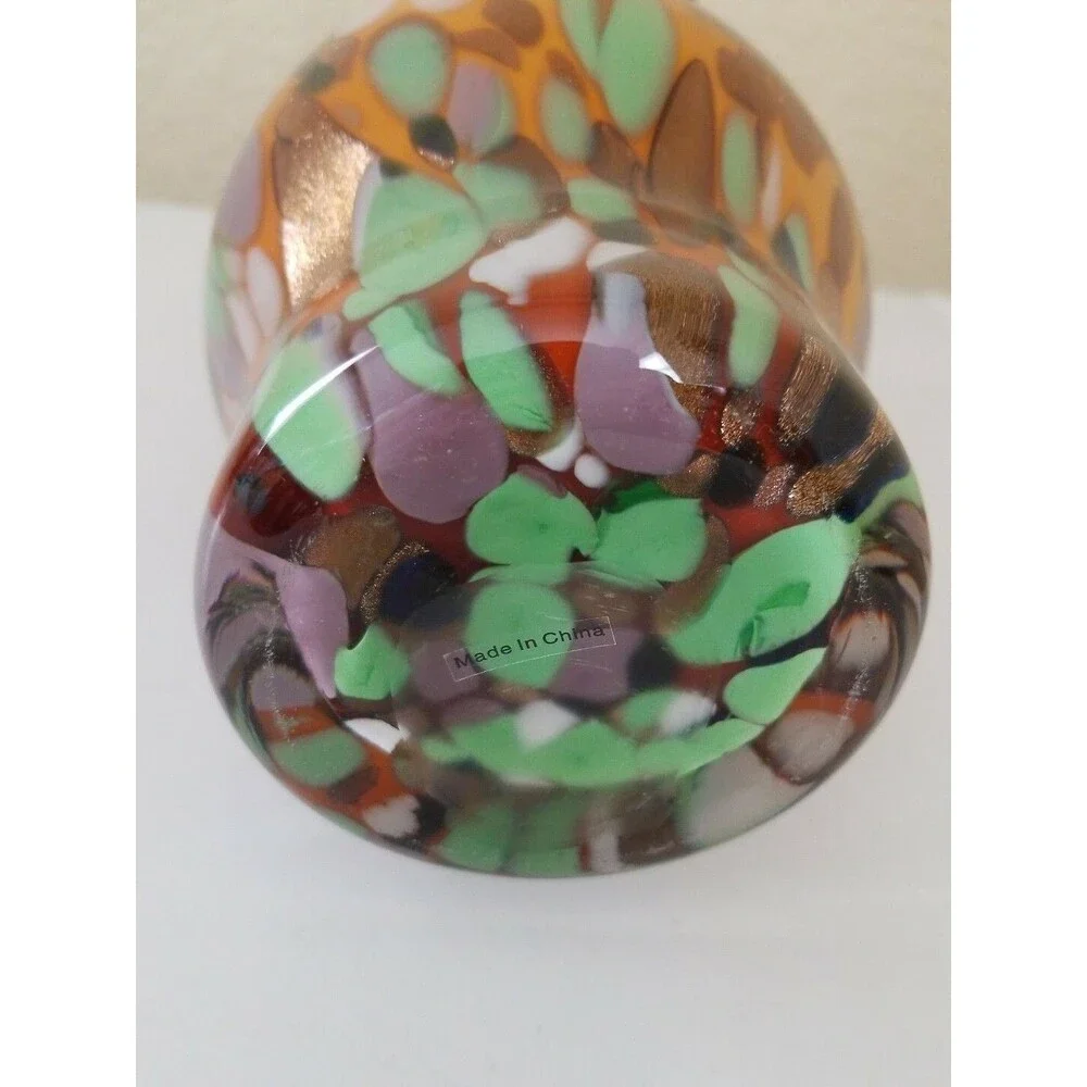 Lovely Contemporary Hand Made  Amber Art Glass Vase by hqt Home Design 11